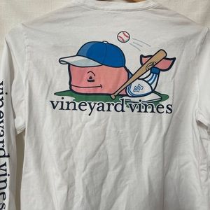 Kids Vineyard Vines baseball long sleeve crew t shirt